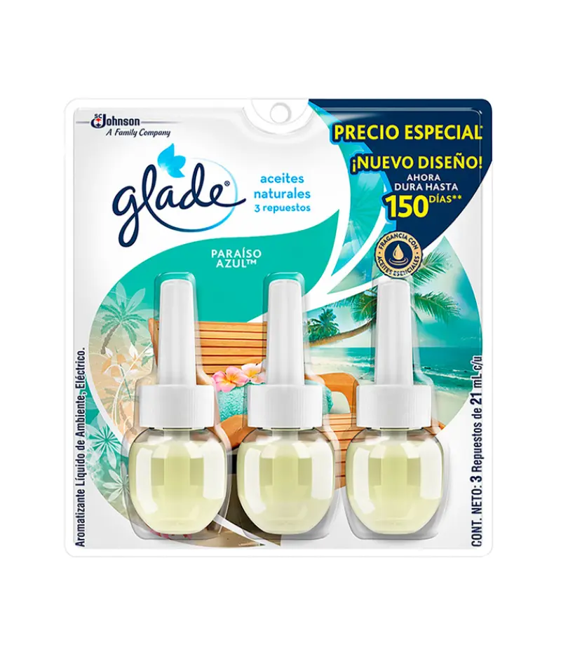 6 Ambientador Glade Aceites Repuesto x 3 Und de 7ml - Imagen 1