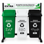 Punto Ecológico 10 Lts Tapa Vaivén (Verde, Blanca, Negra)