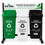 Punto Ecológico 35 Lts Tapa Vaivén (Verde, Blanca, Negra)